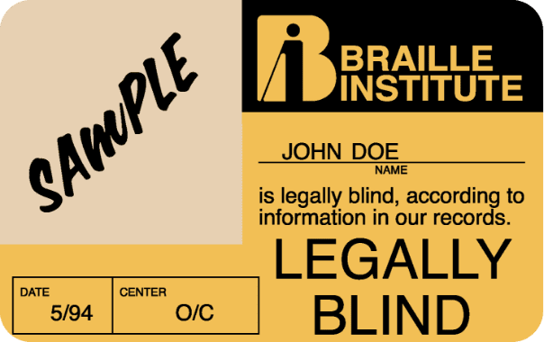 Braille Institute ID