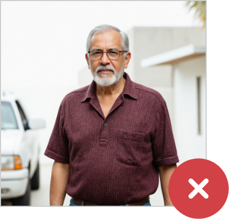 Unacceptable photo example