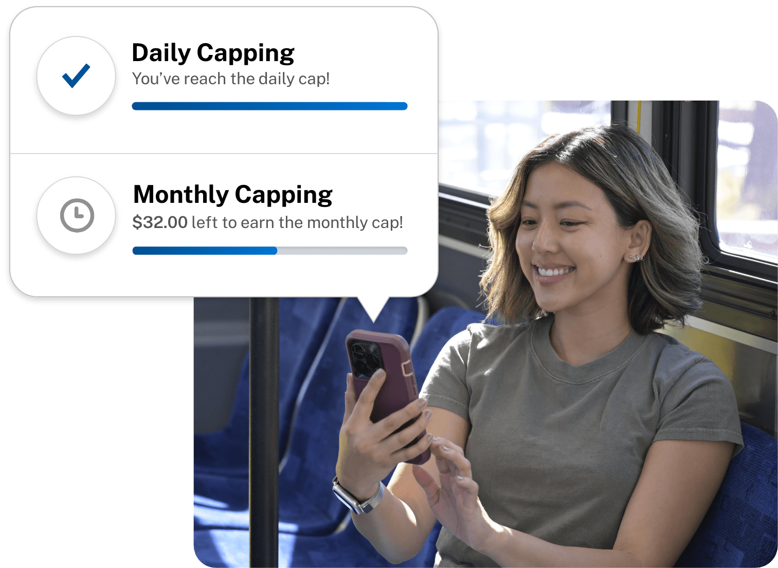 Photo of woman looking at notification on phone